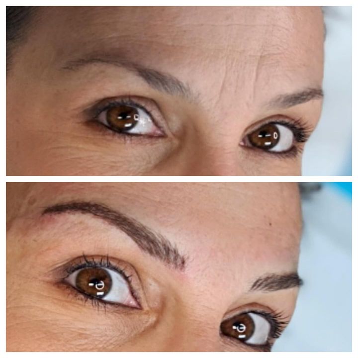 Microblading with Julia today! What is microblading? Microblading is a tattooing technique in which a small handheld tool, made of several tiny needles , is used to add semi-permanent pigment to the skin. Give us a call with any questions or to schedule 812.402.6004 ! #microblading
